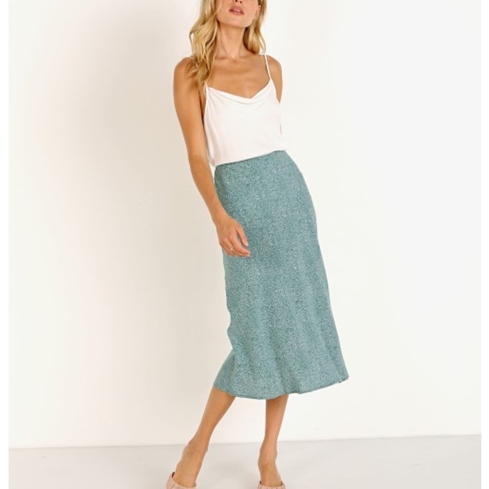 Auguste the Label Diamond Bias Midi Skirt Green